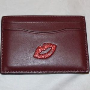NEW Coach Card Case with Glitter Lips